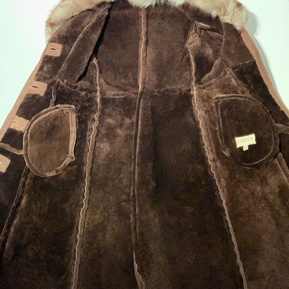 Vintage Leather Attic Brown Suede Faux Fur Coat - Picture 3 of 4